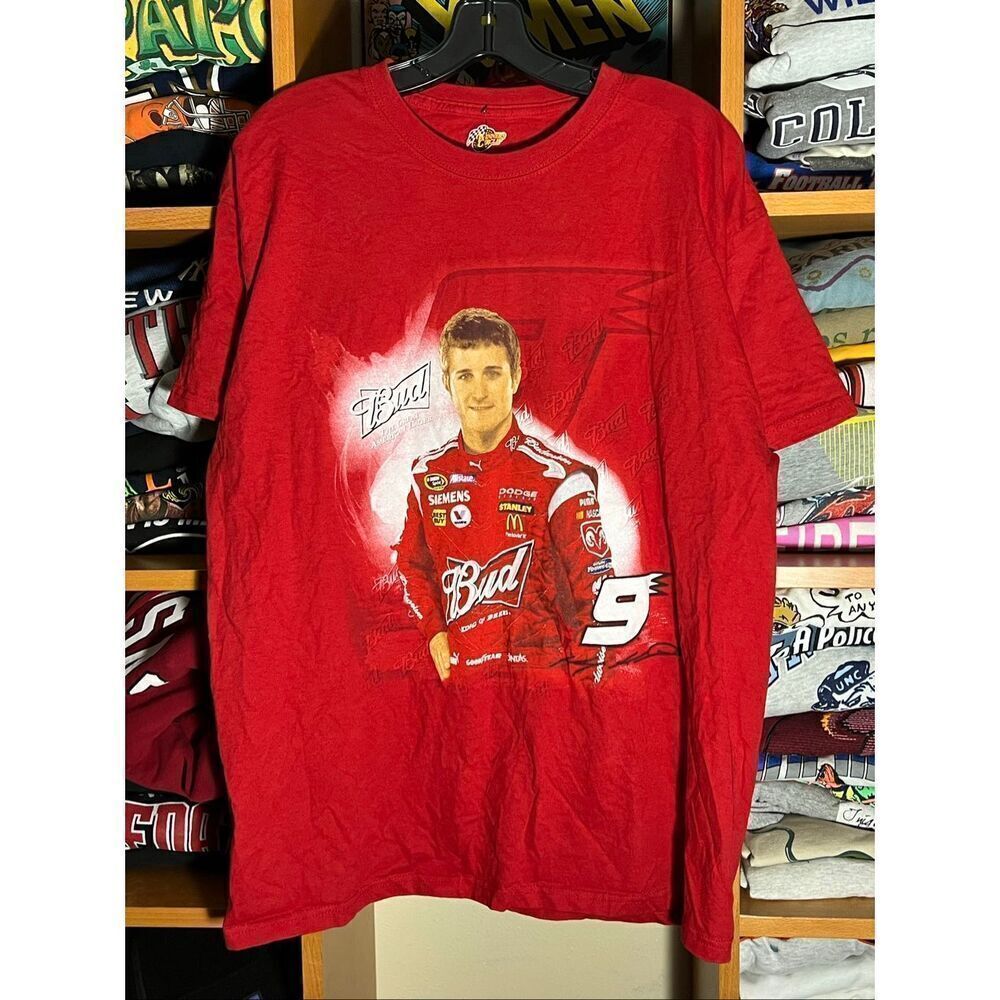 Vintage Y2K Nascar Kasey Kahne Budweiser Double Sided Tee